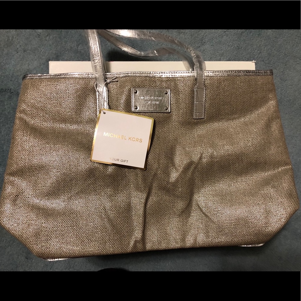 Michael Kors Silver strap canvas bag